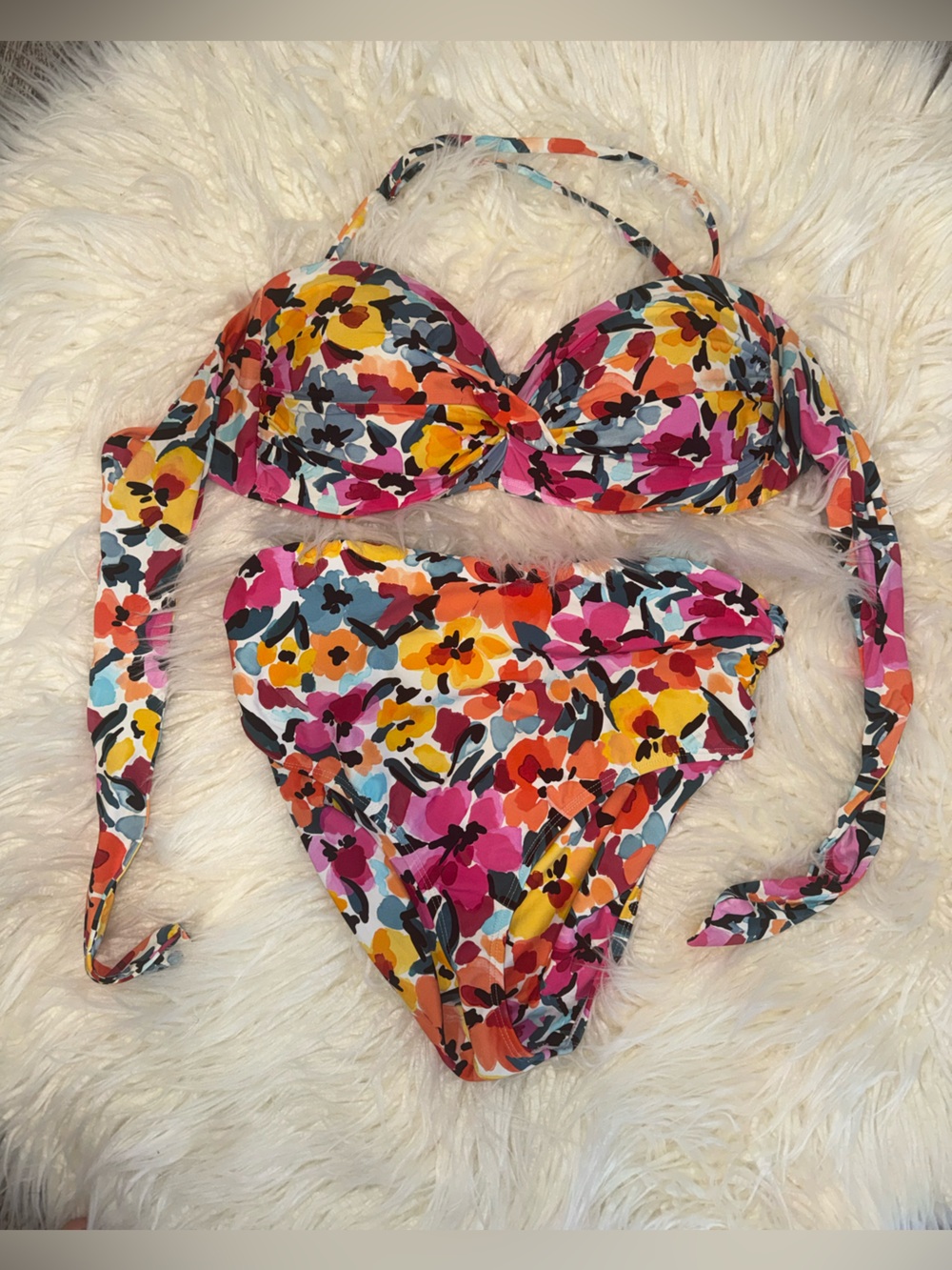 Anne Cole Multicolor Floral high waisted Bikini set